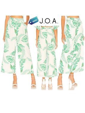 J.O.A. New with tag Printed Ivory green Wide
